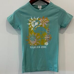 Naples Zoo Kids Flamingo Teal T-Shirt